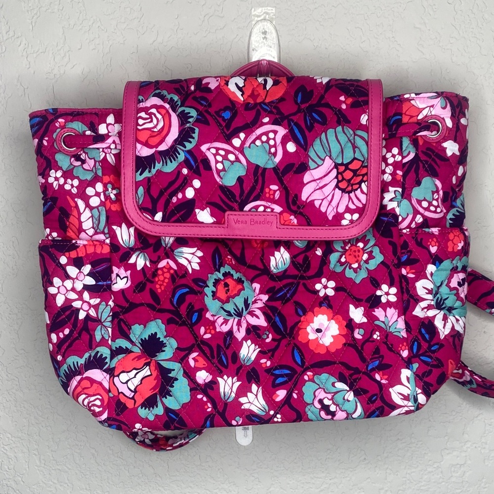 Vera Bradley Bloom Berry Never Used Backpack Magenta Floral Quilted